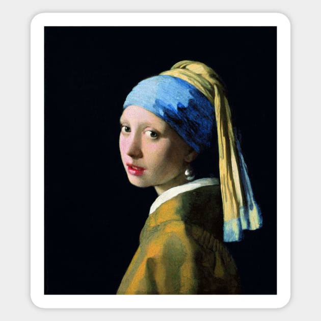 Jan Vermeer Girl With A Pearl Earring Sticker by fineartgallery